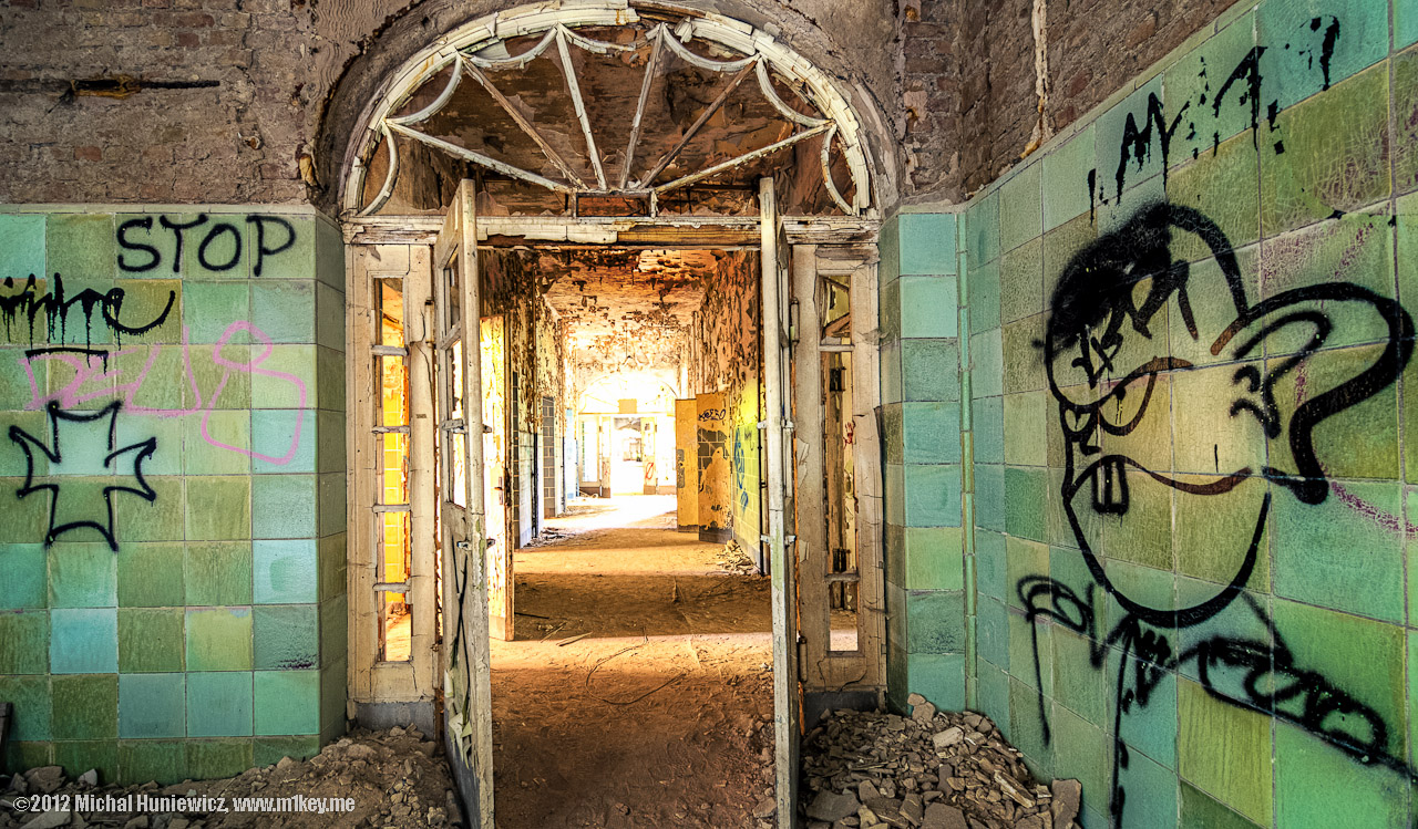 Inside the surgery building