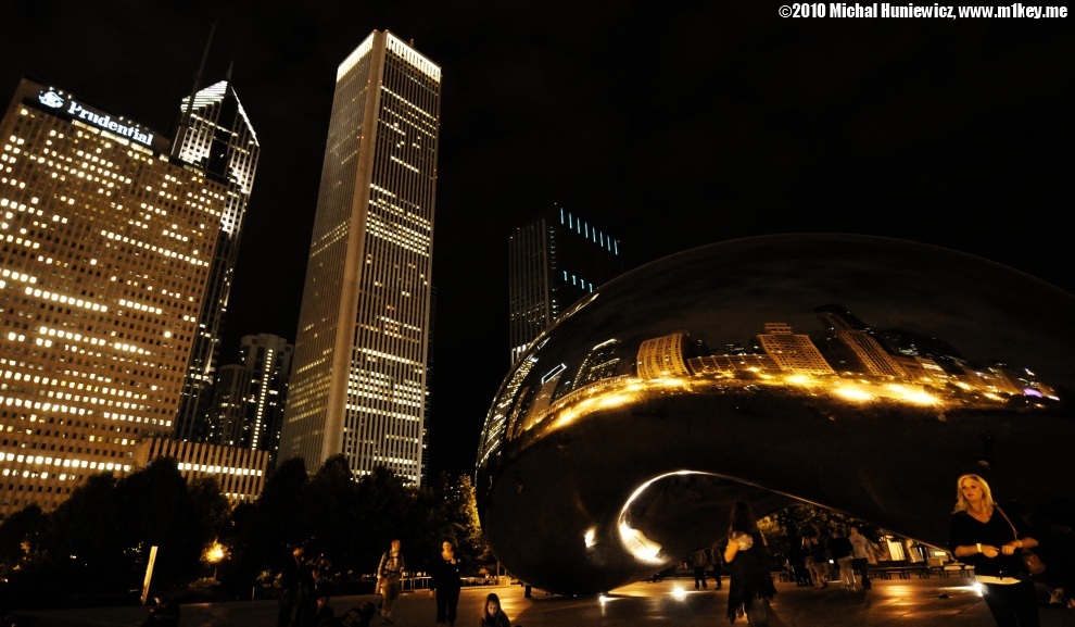 The Bean at night