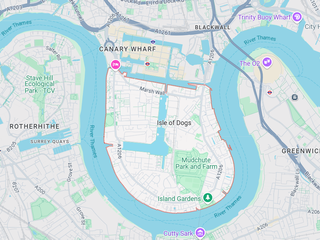 Map showing Isle of Dogs location (opens in OpenStreetMap)