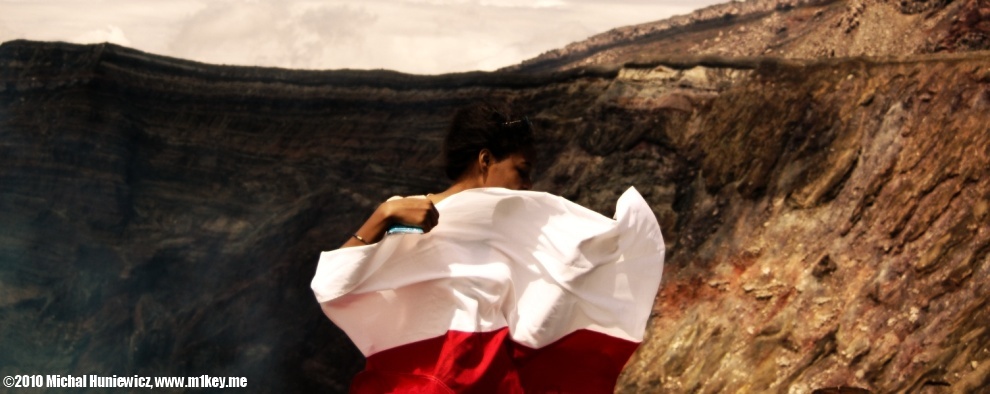 Polish flag waving - Japan 2009