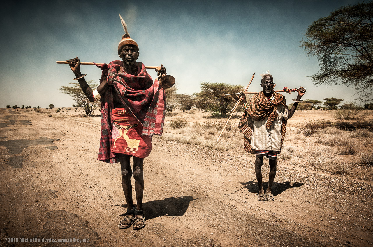 Two men on the road